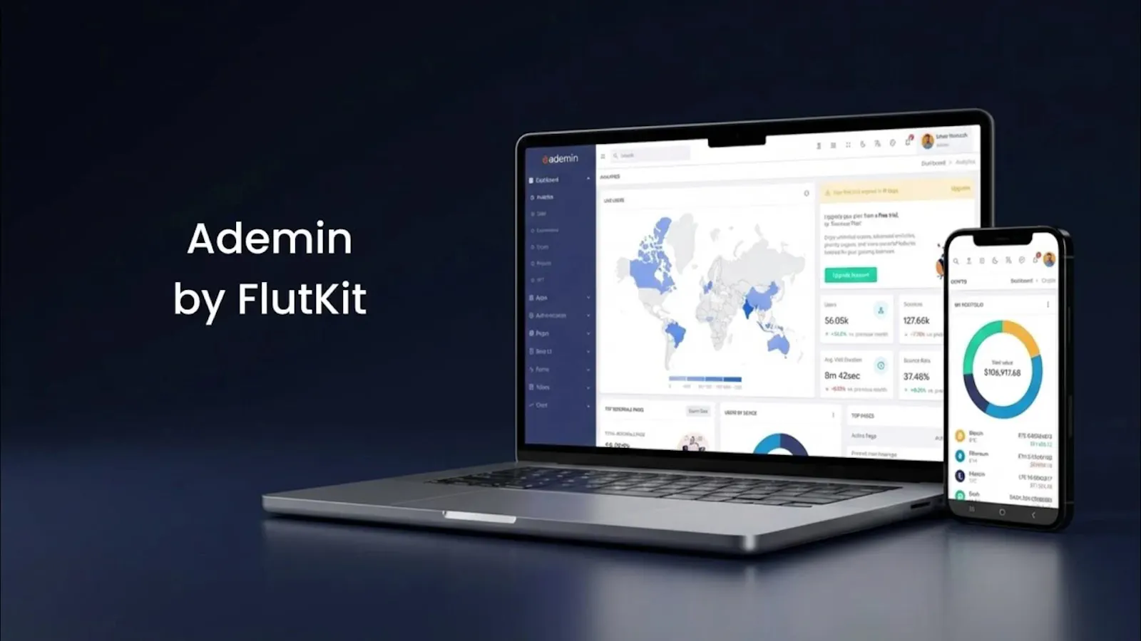 FlutKit Ademin screenshot 1 (video preview)