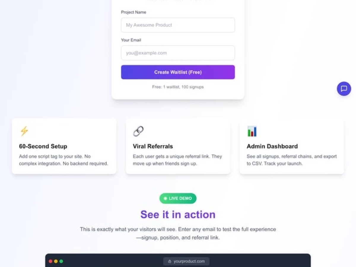 WaitlistKit - Screenshot 2 showing product features and functionality