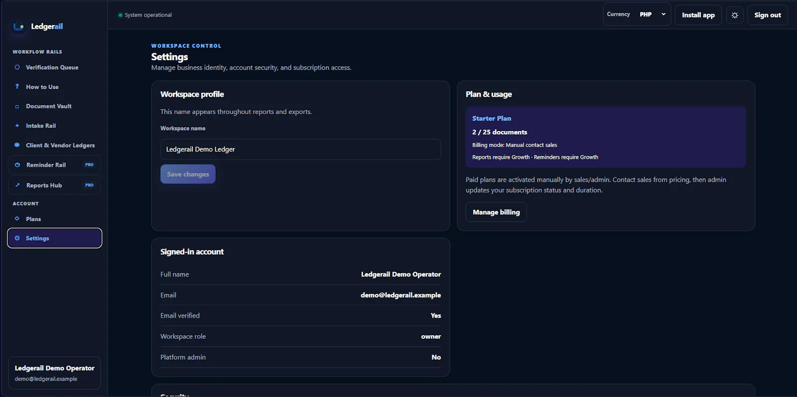 Ledgerail screenshot 7