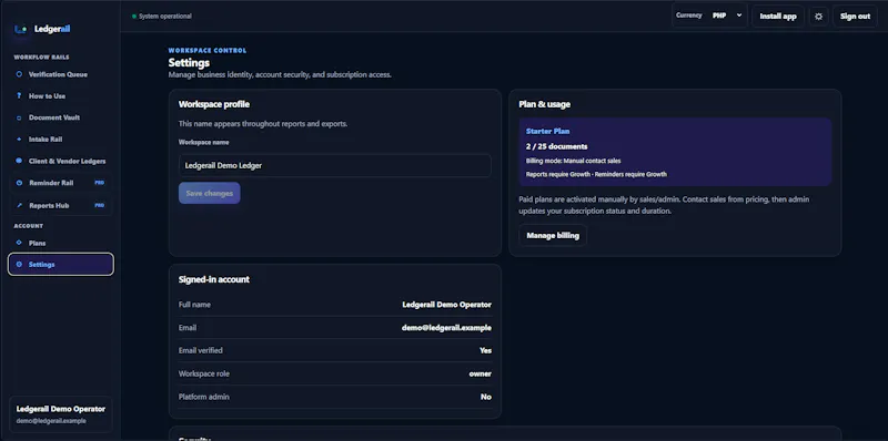 Ledgerail screenshot 7