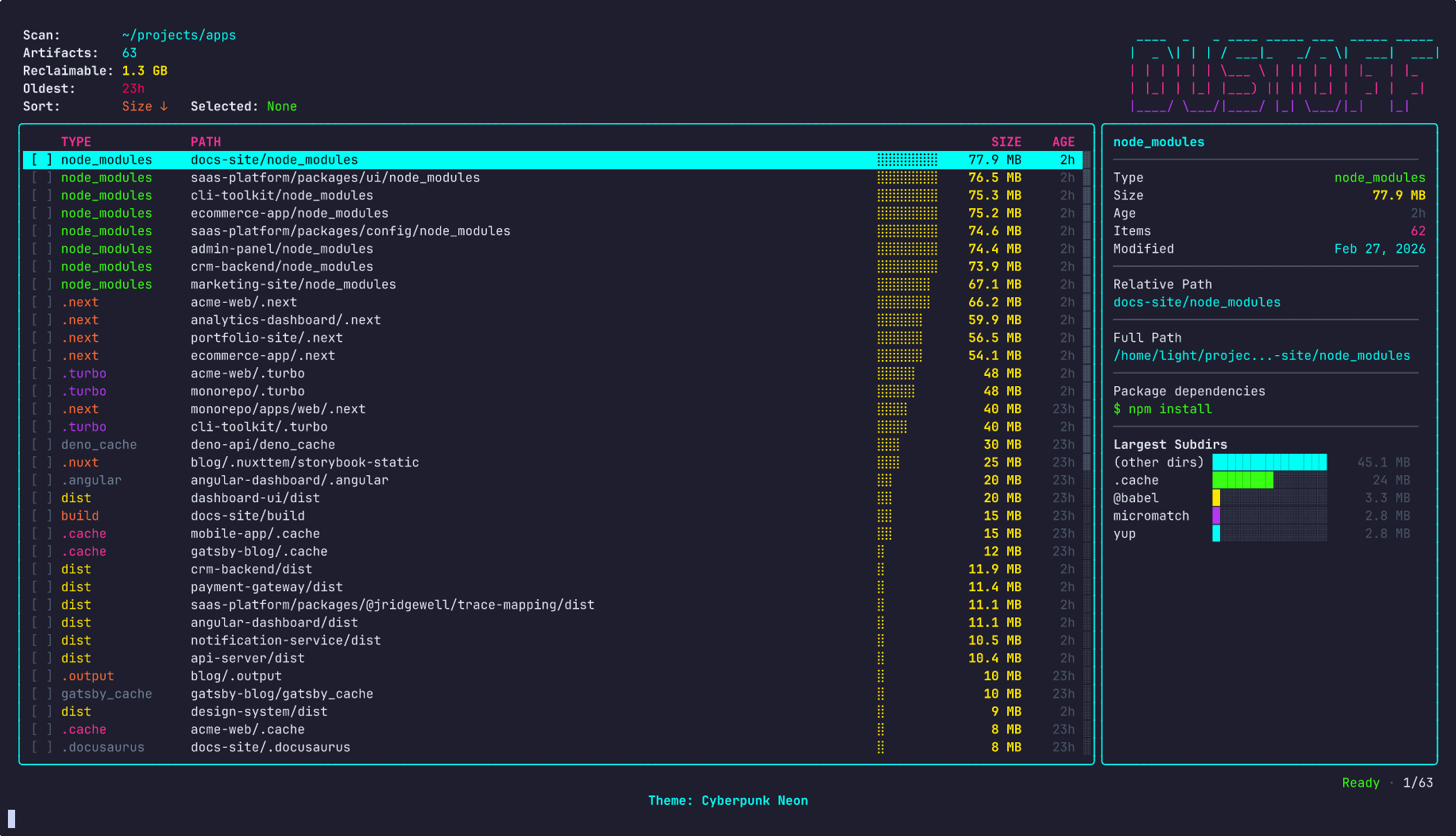 DUSTOFF – Clean JS build artifacts - Screenshot 5 showing product features and functionality