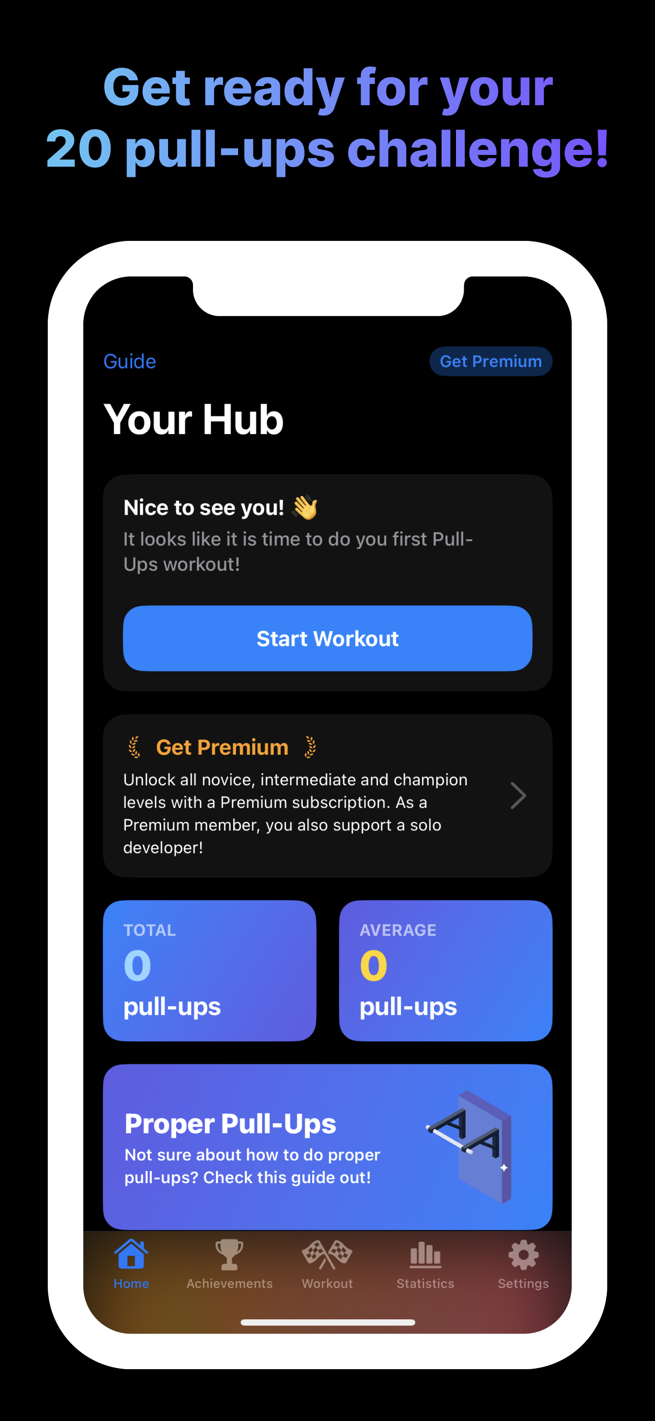 Pullups 20 - 20 Pull-Ups Challenge iOS uygulaması medya 1