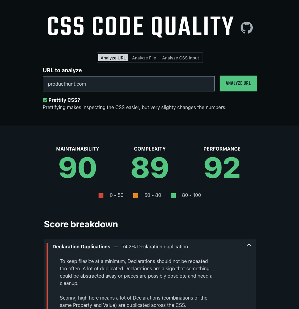 CSS代码质量分析仪 - 就像CSS代码质量的灯塔一样媒体1