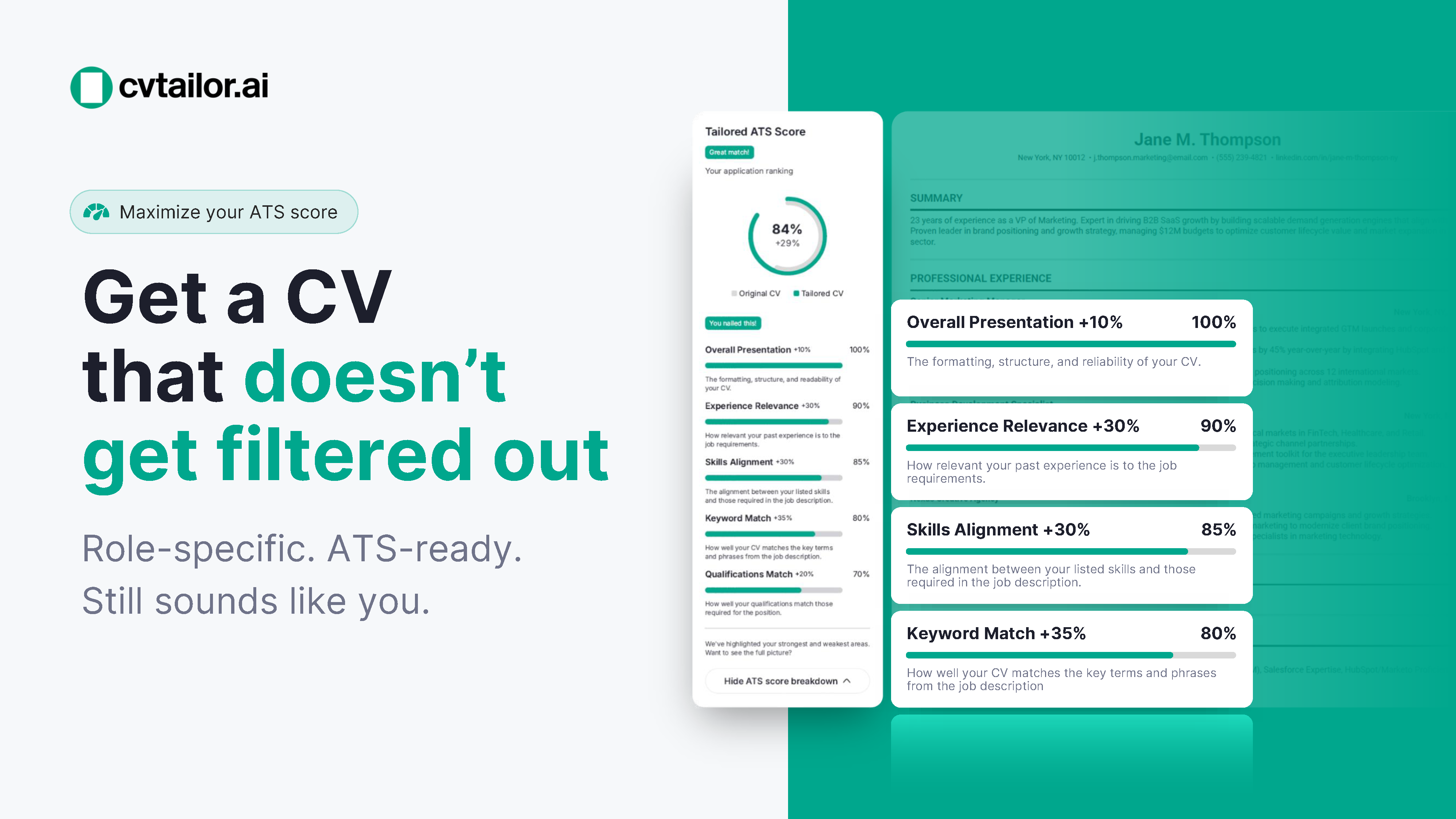cvtailor.ai - Screenshot 4 showing product features and functionality