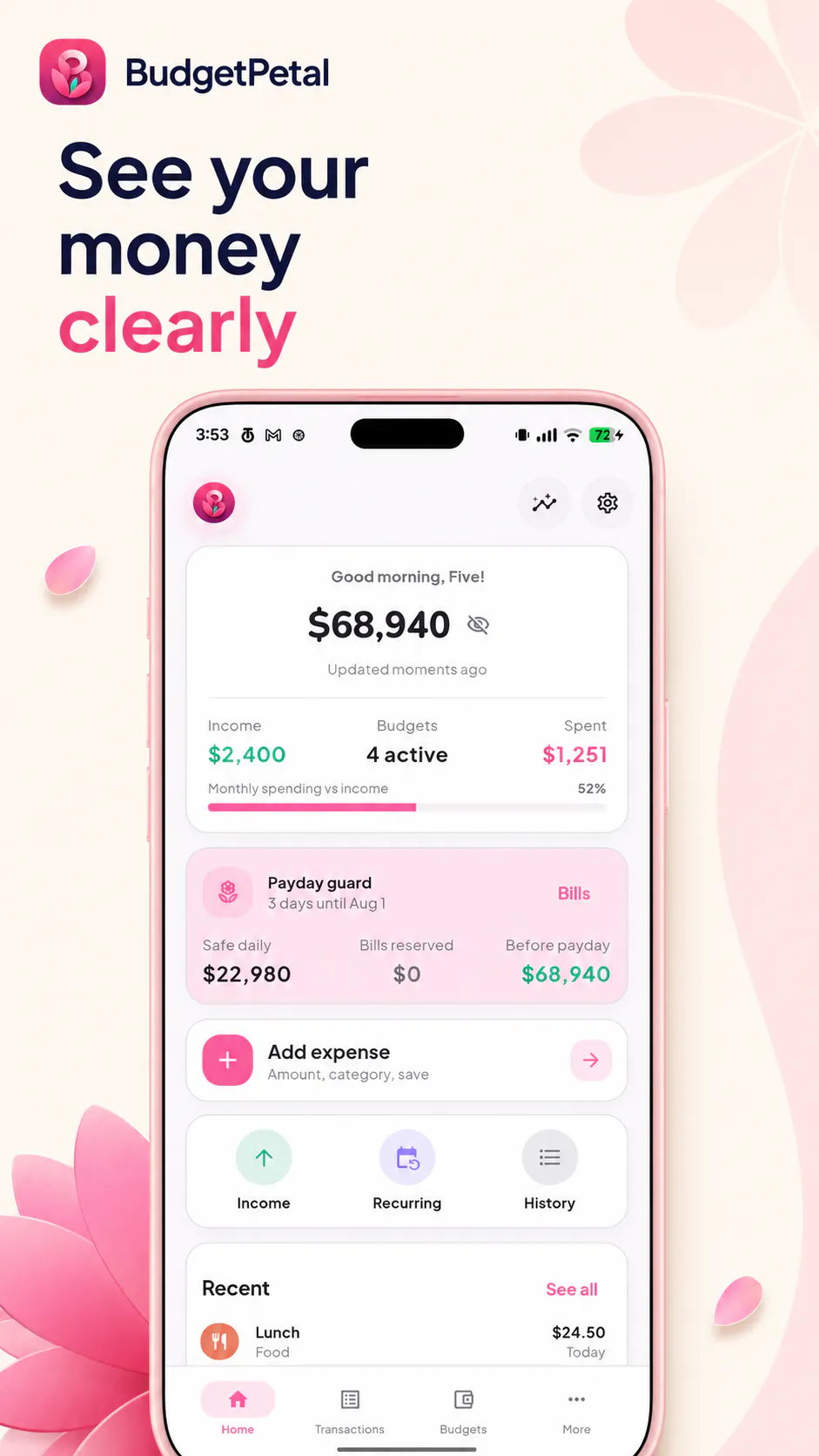 BudgetPetal Expense Tracker gallery image