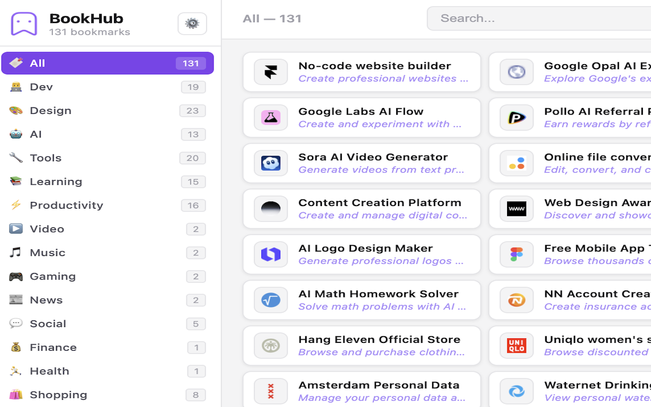 BookHub - AI Powered Bookmark Manager gallery image
