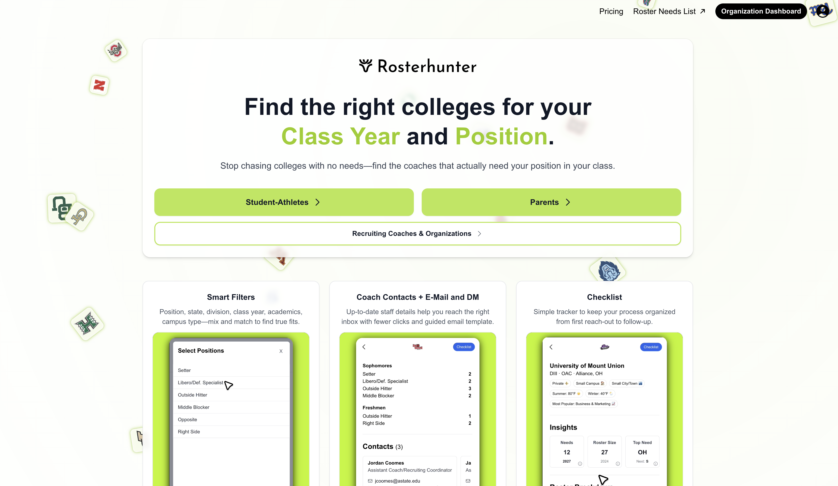 Rosterhunter - Main product screenshot demonstrating key features and user interface