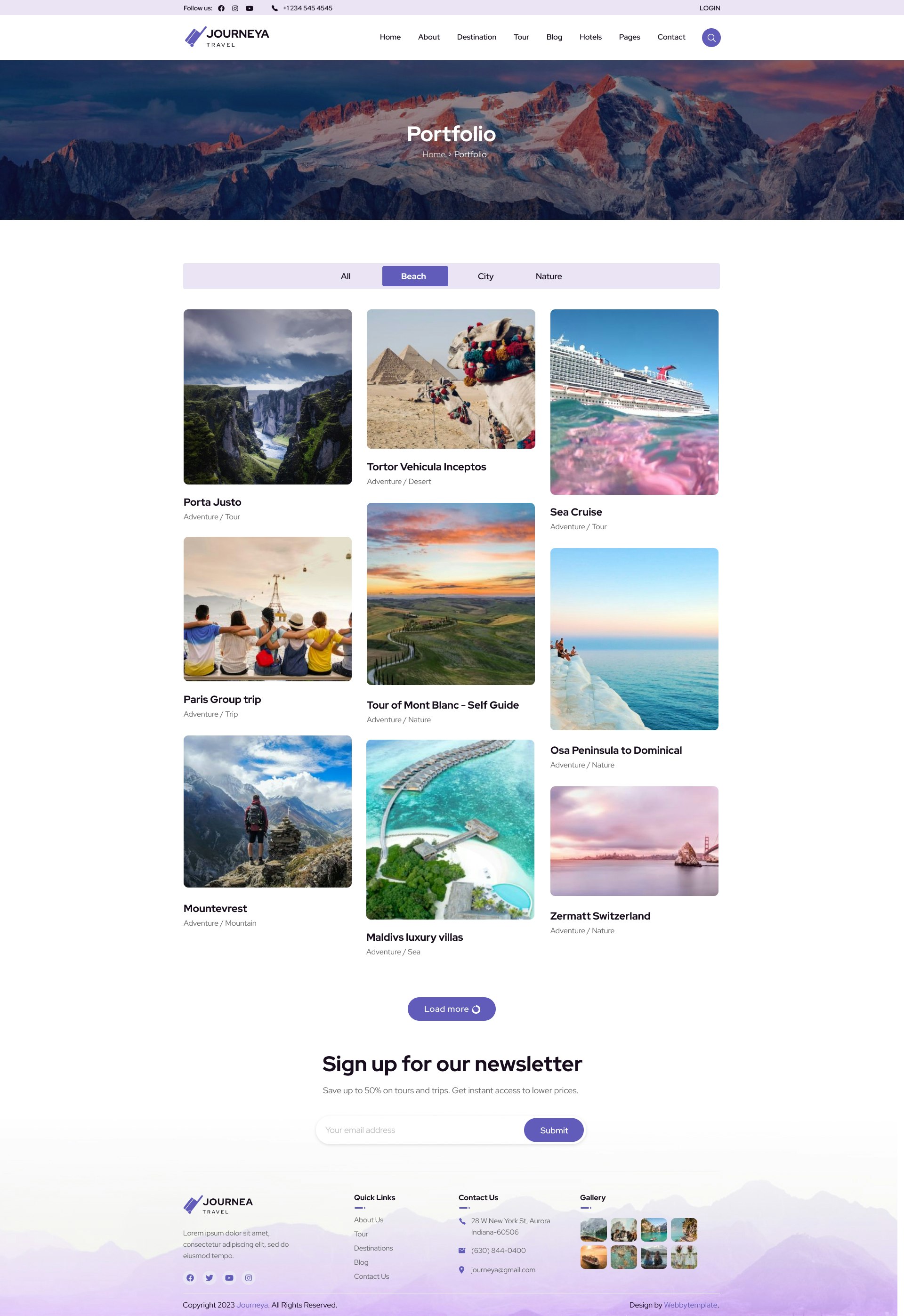 여행사 웹 사이트 템플릿 여행 - 여행 대행사 웹 사이트 템플릿 Figma UI 템플릿 미디어 8