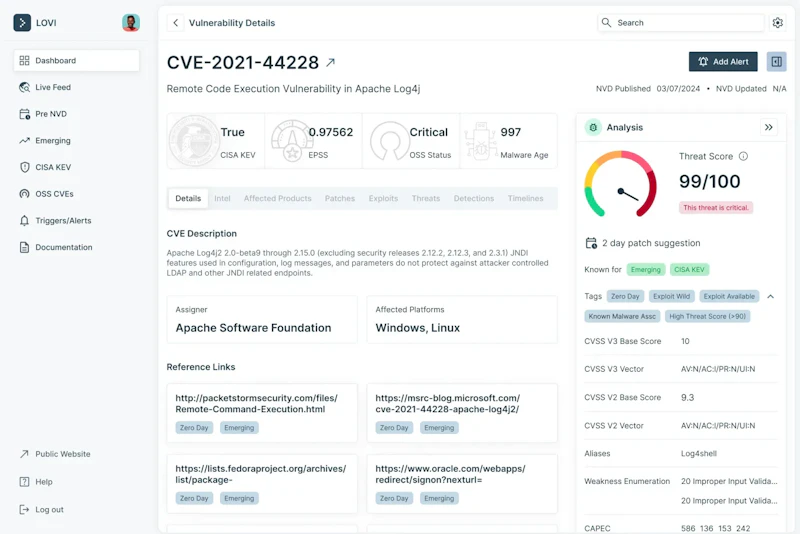LOVI - Vulnerability Intelligence screenshot 1