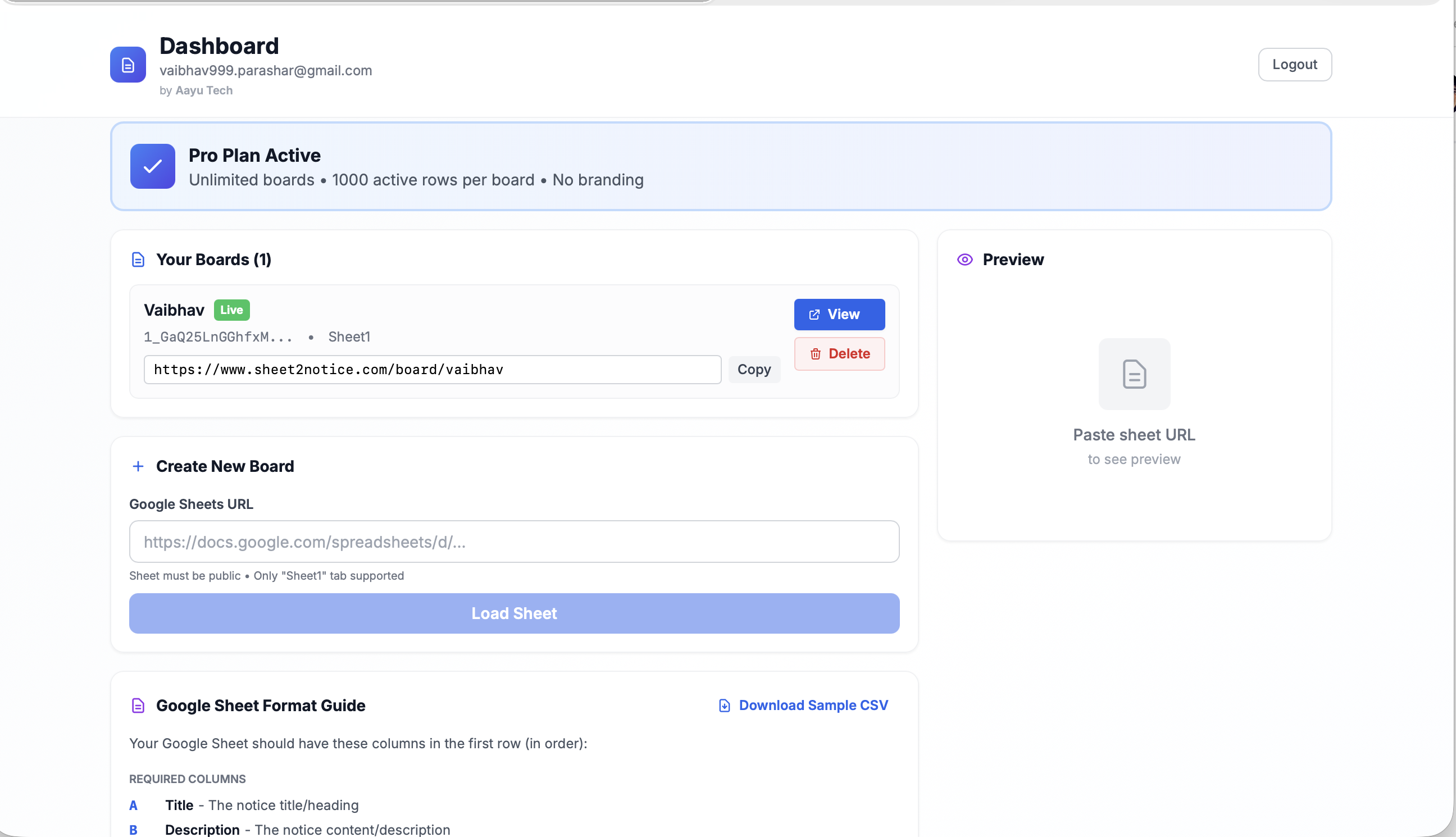 Sheet2Notice gallery image