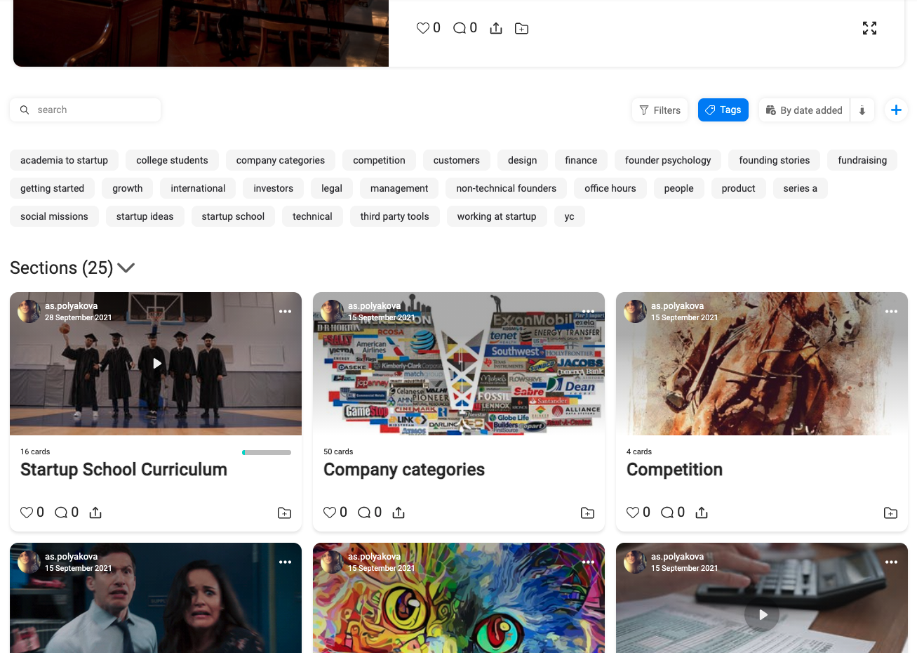 Redesign of the YC Library gallery image
