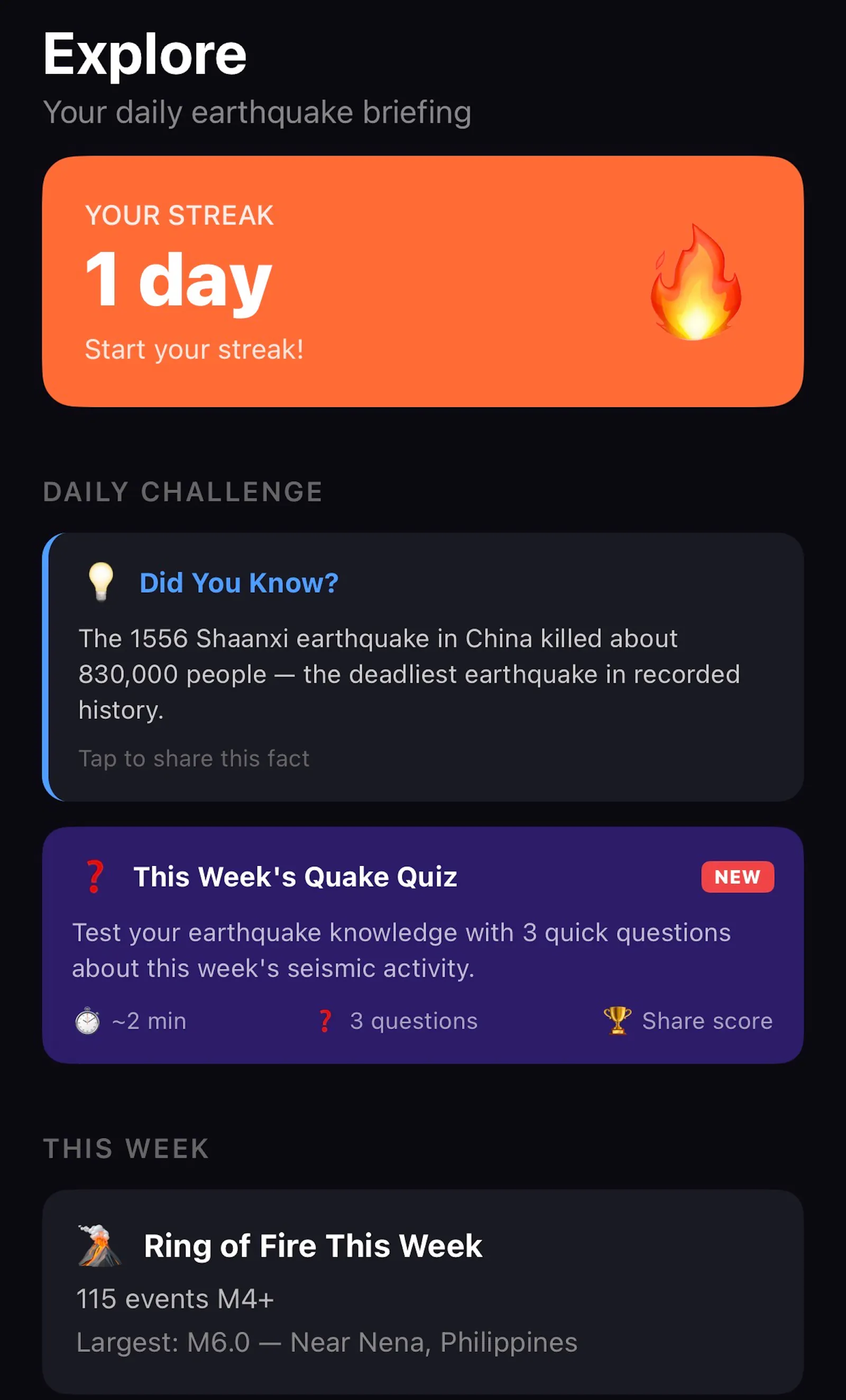 Tremor — Earthquake Tracker screenshot 6