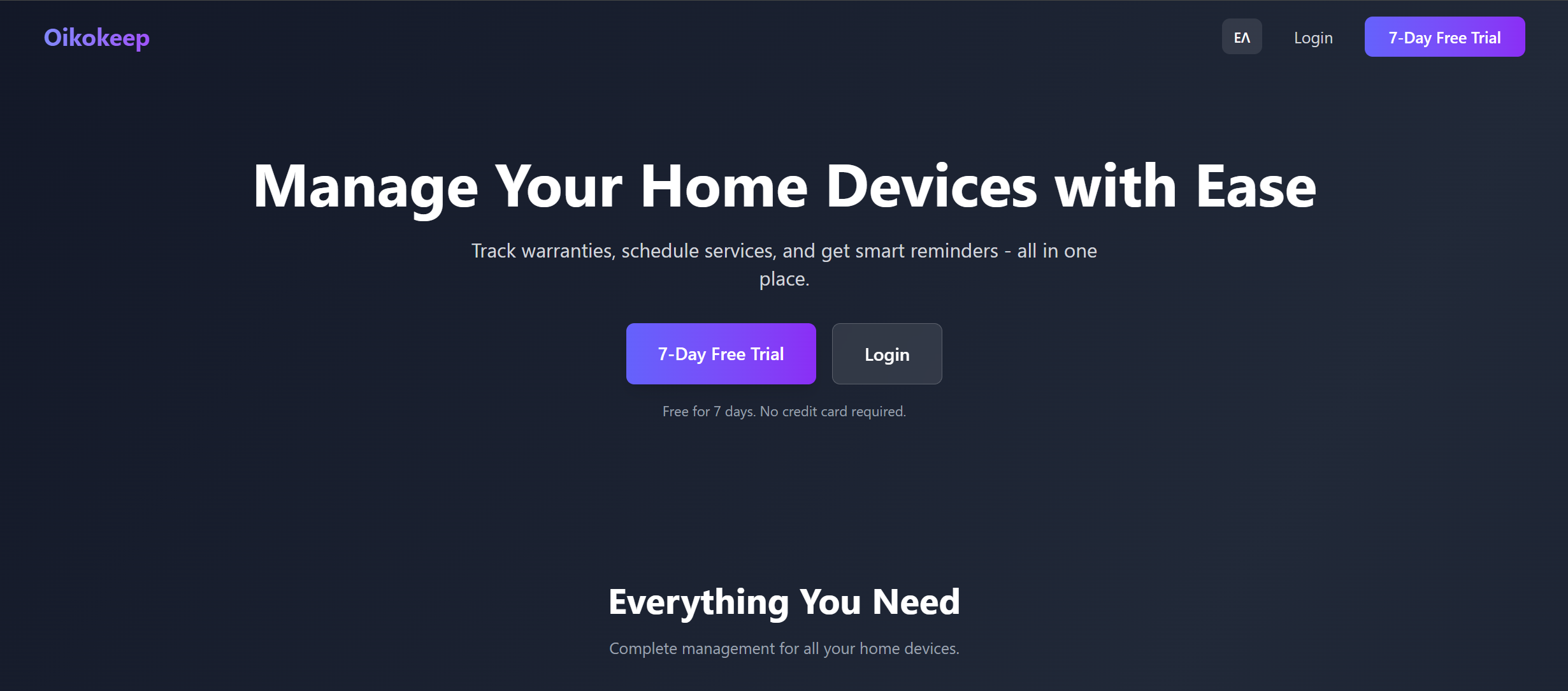 Oikokeep - Main product screenshot demonstrating key features and user interface