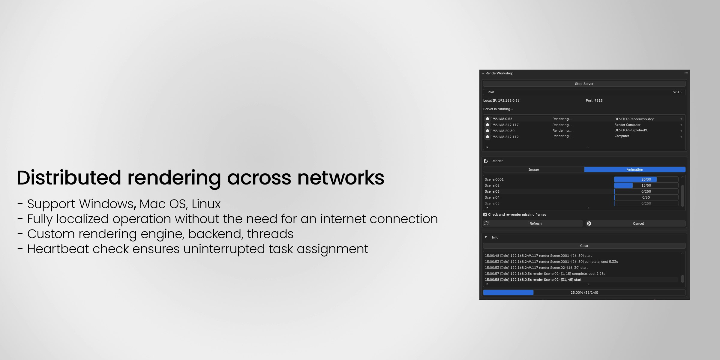 Renderworkshop - Çok cihazlı, dağıtılmış, parti oluşturma sistemi medya 3