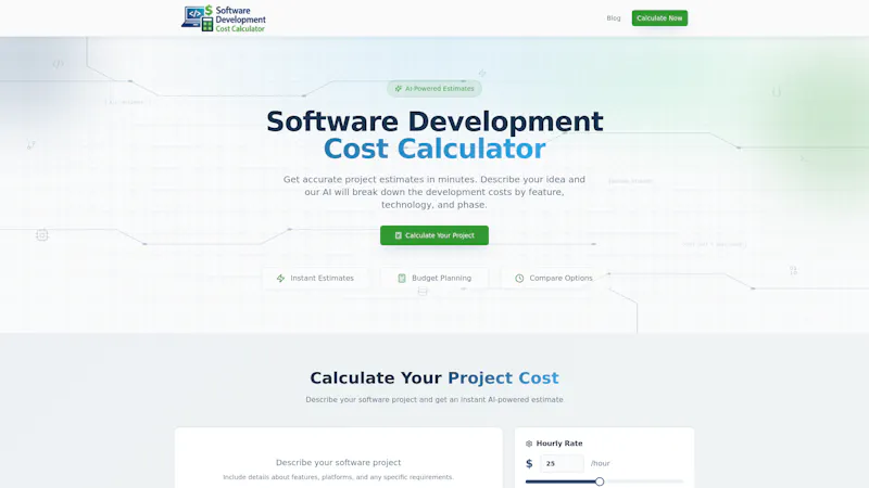 Software Development Cost Calculator screenshot 1