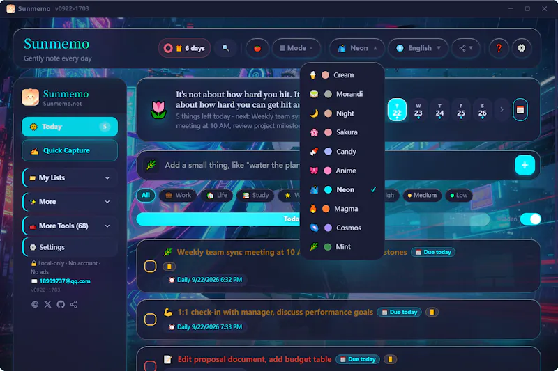 Sunmemo screenshot 6