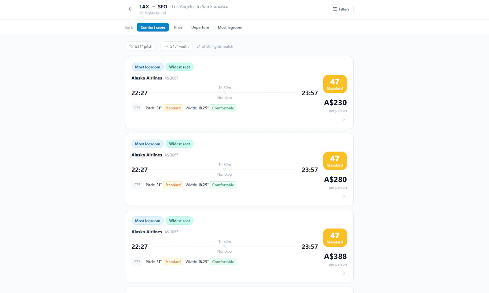 ComfortableFlights screenshot 3