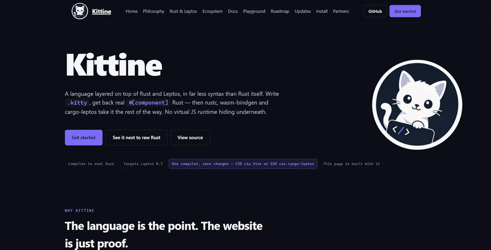 Kittine language screenshot 2