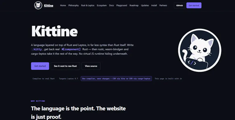 Kittine language screenshot 2