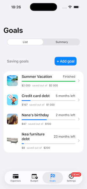 Budget Fury: Turn goals into plans - Screenshot 3 showing product features and functionality
