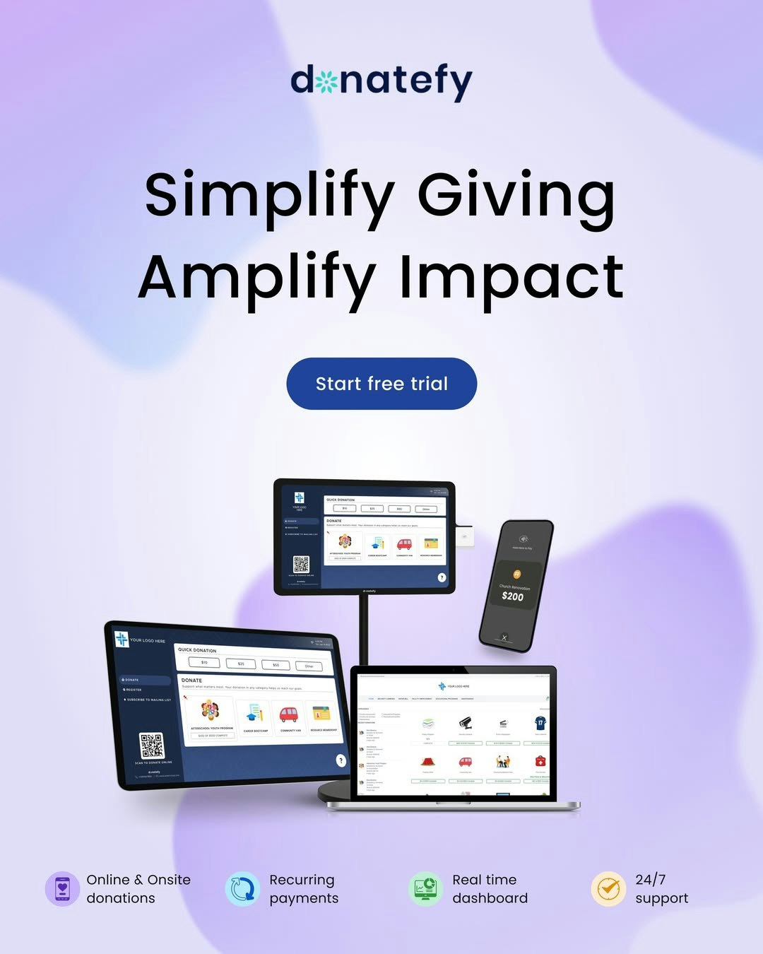 Donatefy - Screenshot 2 showing product features and functionality