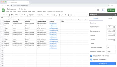 GetProspect add-on for Google Sheets gallery image