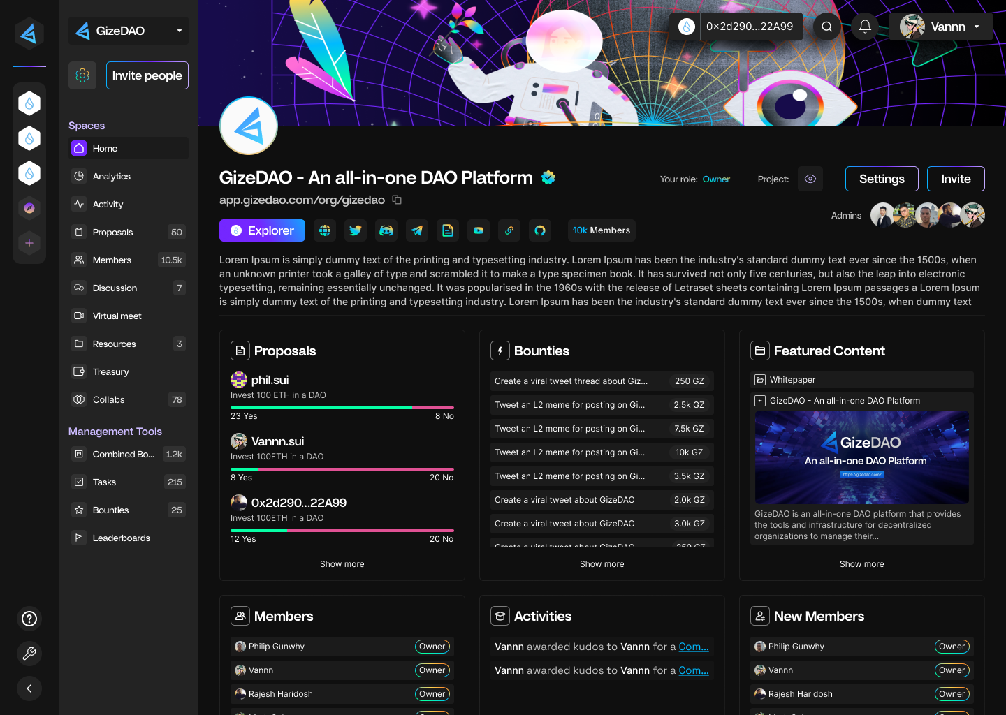 Giizeao - Una piattaforma DAO all-in-one media 1