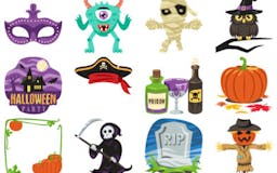 Halloween Party Stickers by EmojiOne media 2