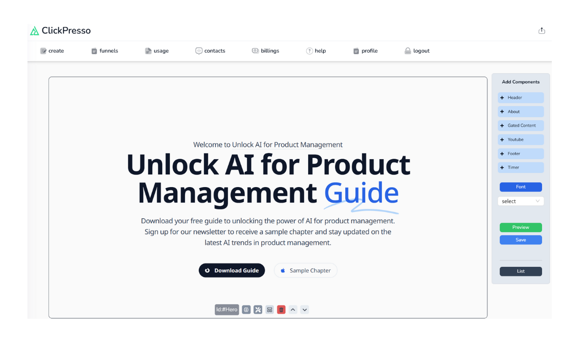 Clickpresso.ai - Заварите свои целевые страницы/воронки за 5 минут с ИИ медиа 3