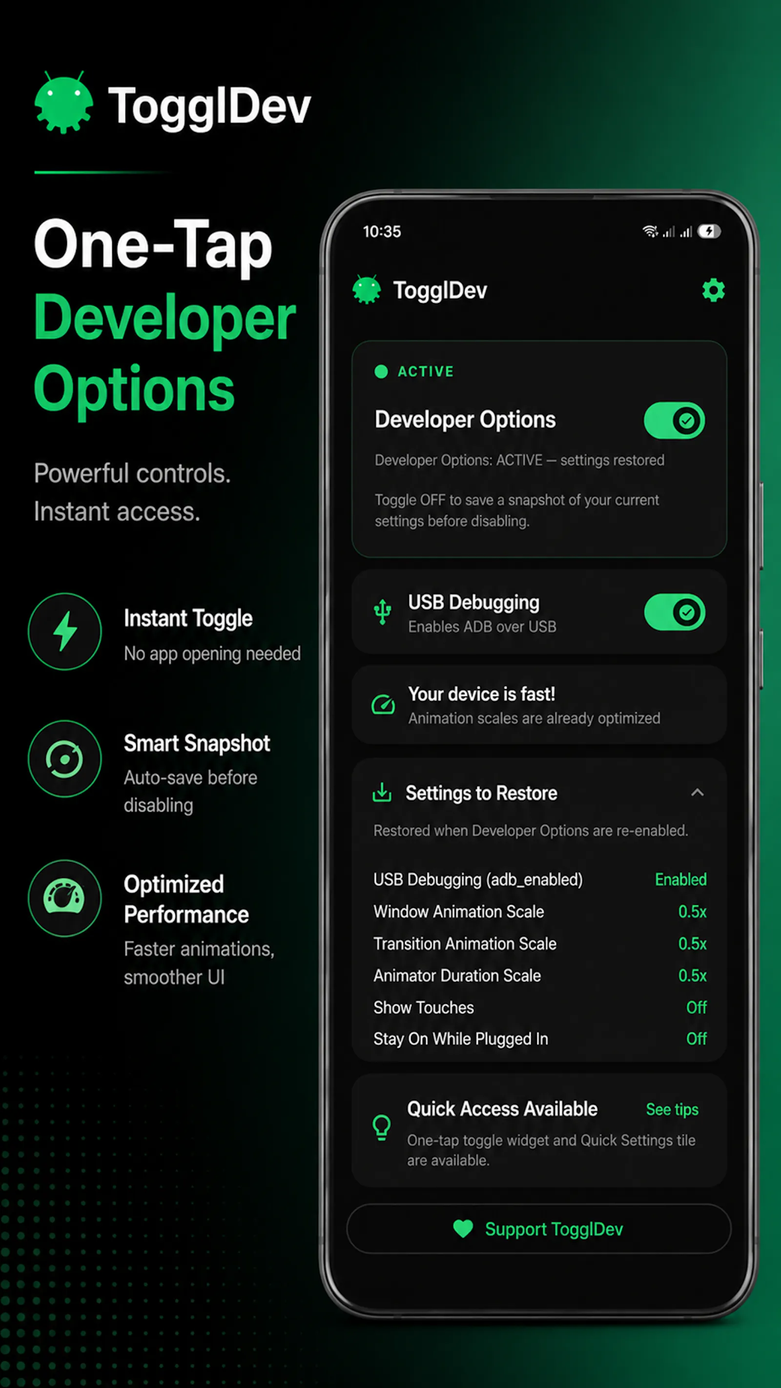 TogglDev screenshot 2