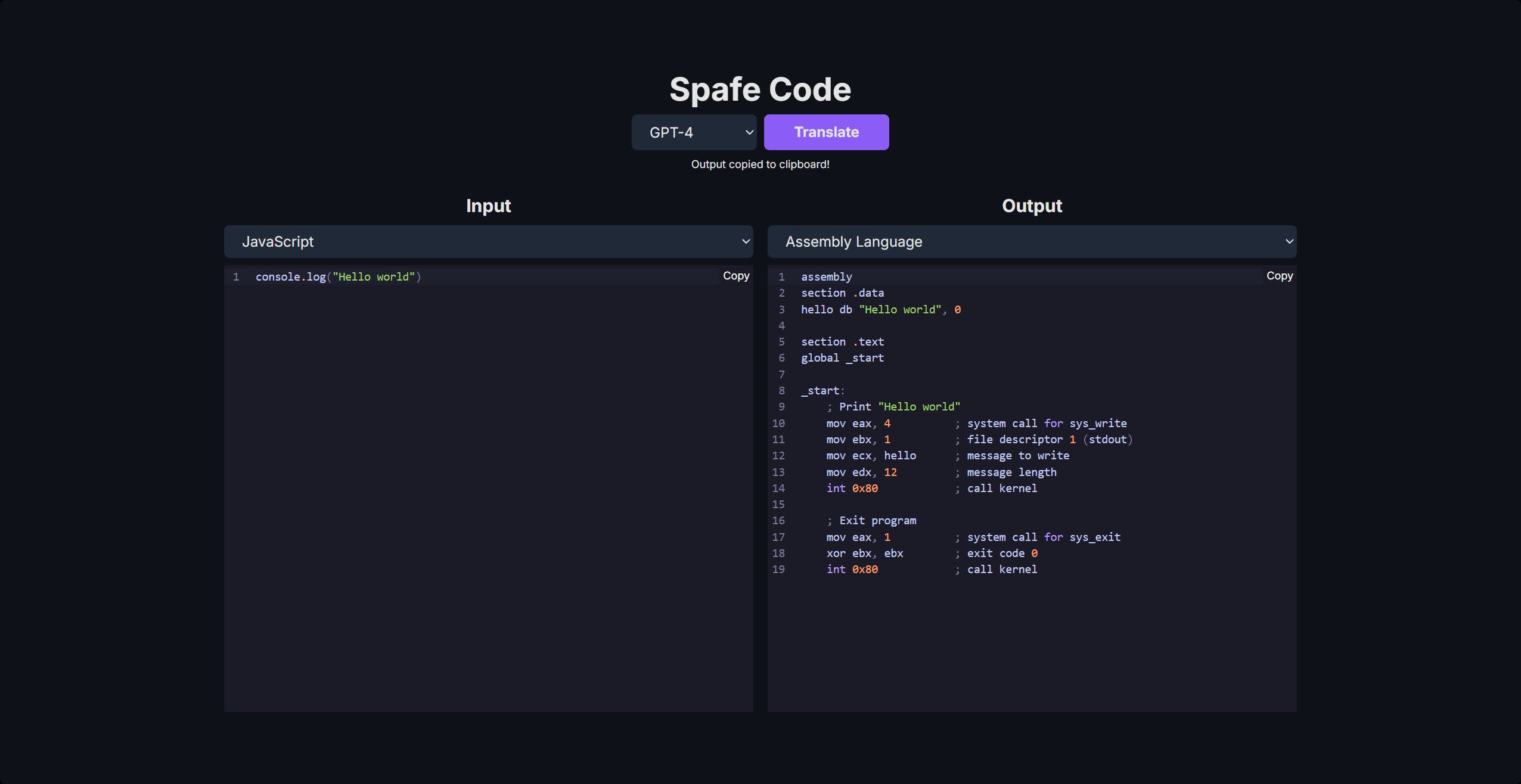 Spafe Code - AI Code Translator media 1