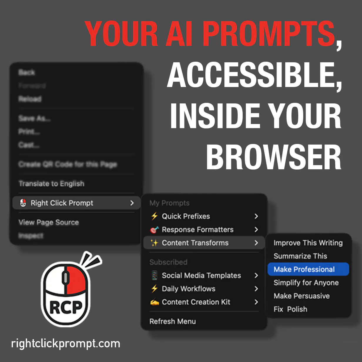 Right-Click Prompt (AI Prompt Manager) gallery image