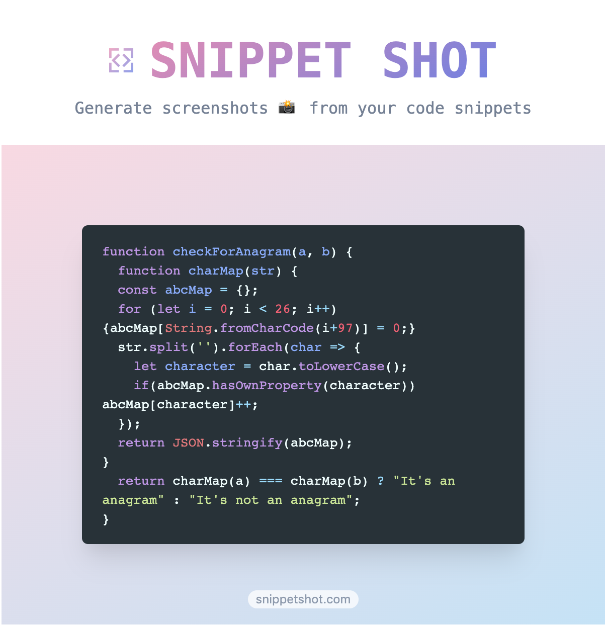 enter code snippit