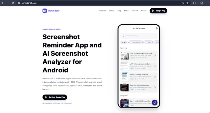 RemindShot screenshot 2