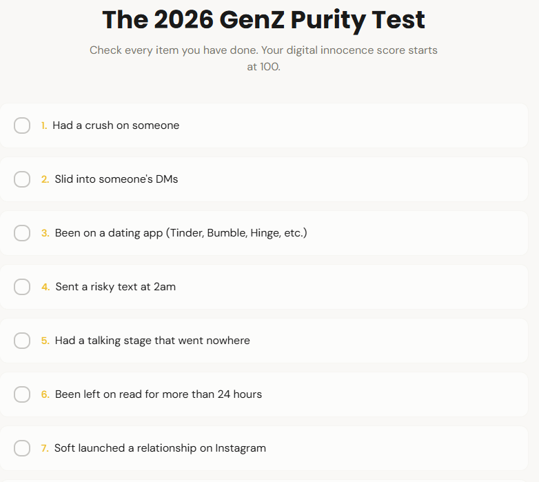 Rice Purity Test 2026 gallery image