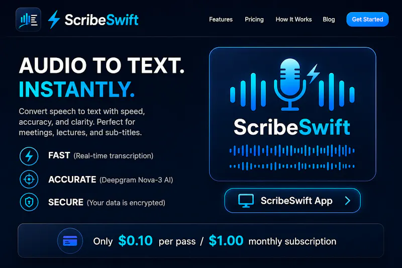 ScribeSwift- transcription,live caption  screenshot 2