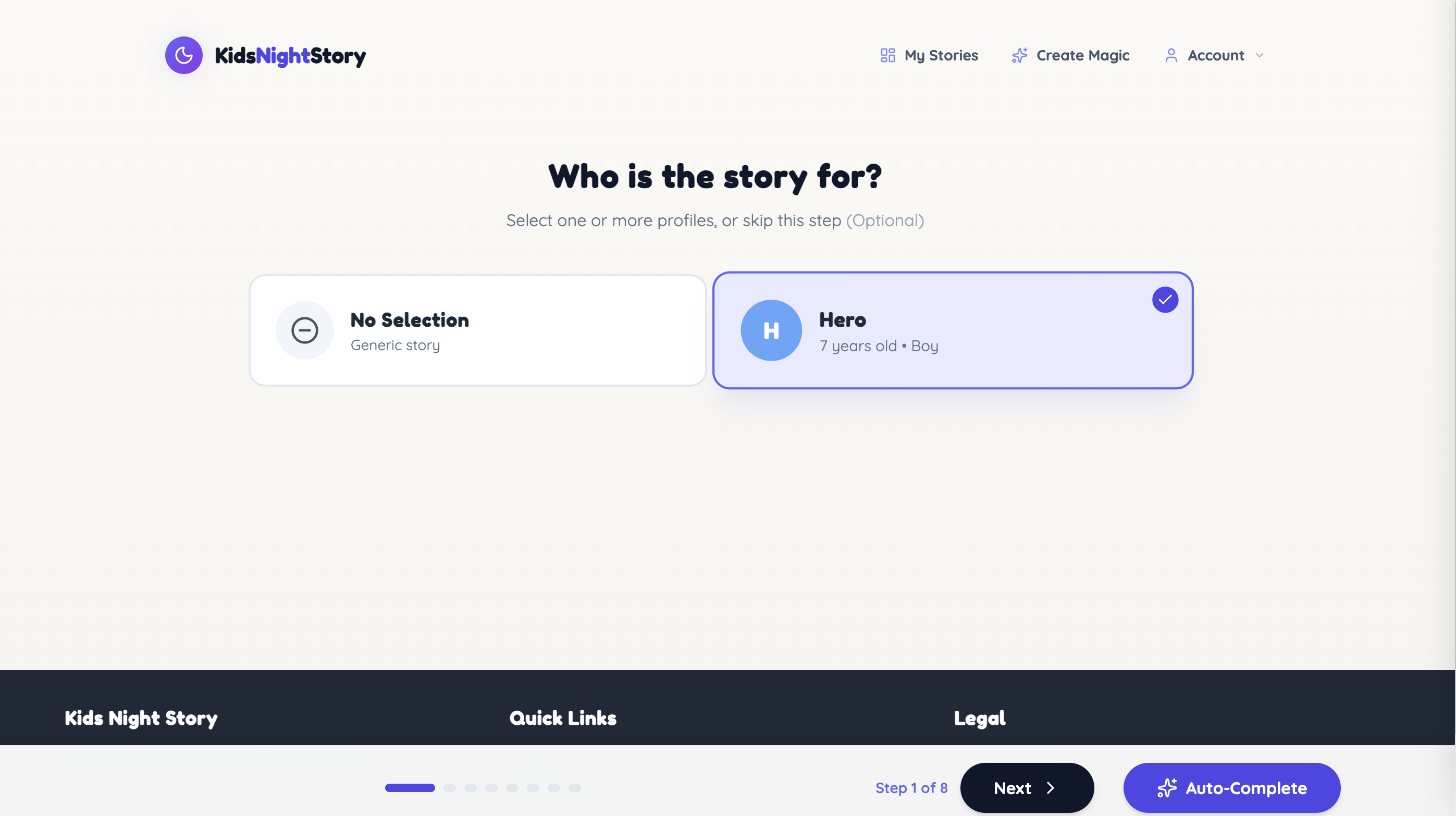 Kids Night Story - Screenshot 3 showing product features and functionality