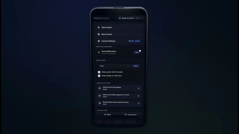 Runwhile, Your Mac, from anywhere. screenshot 1 (video preview)