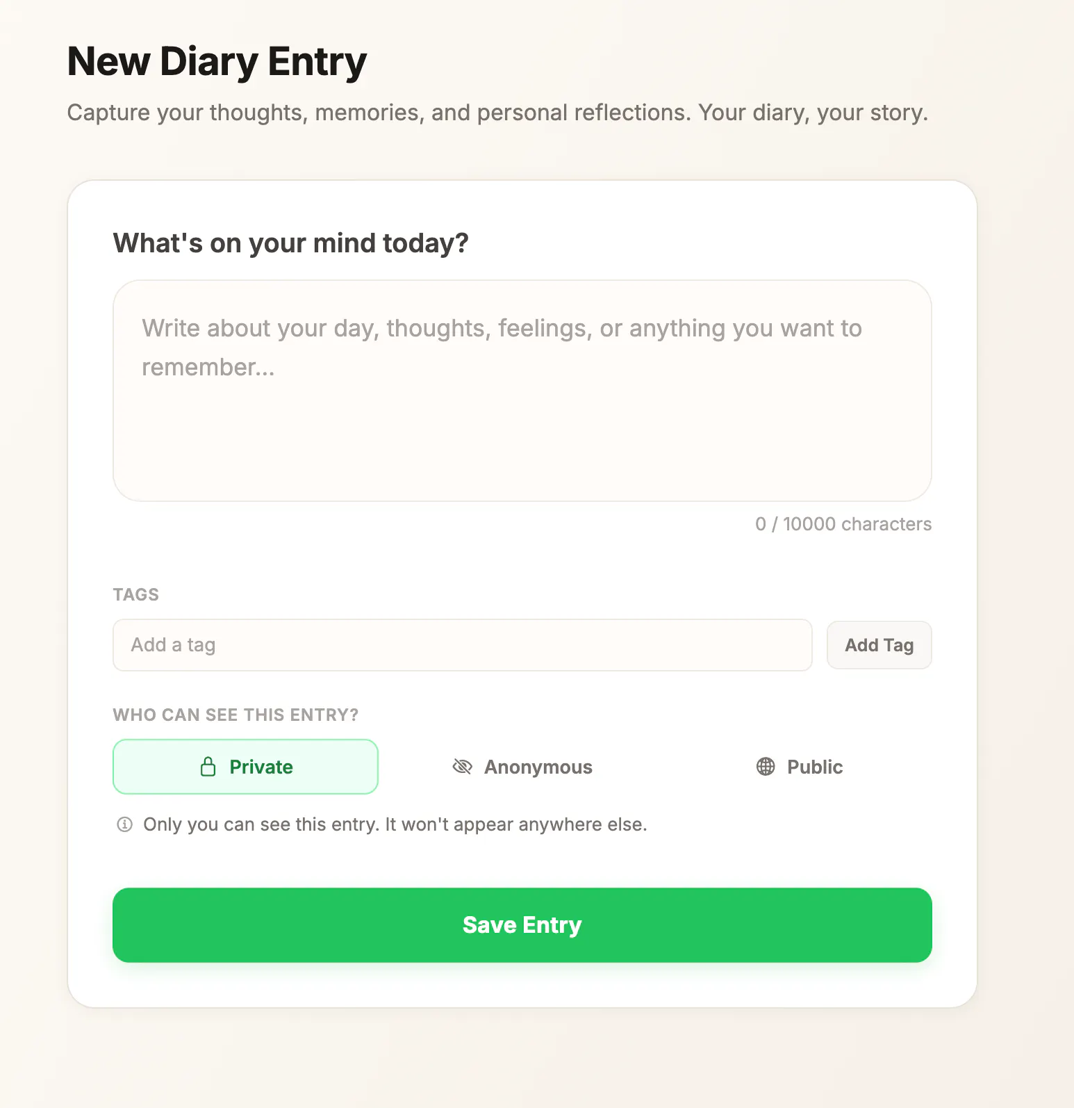 Diaroq — write privately or anonymously gallery image