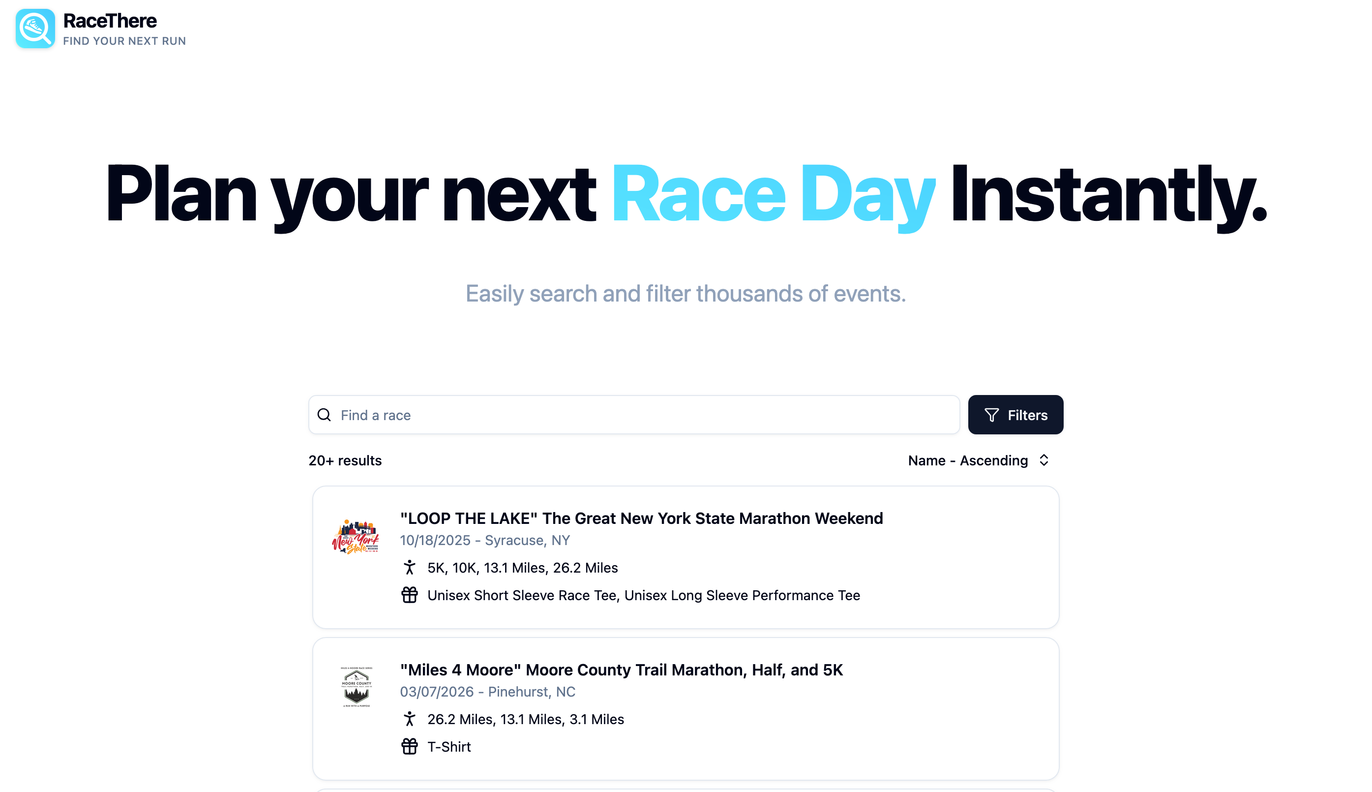 Média RaceThere.com - Le zillow de trouver des événements de course 1