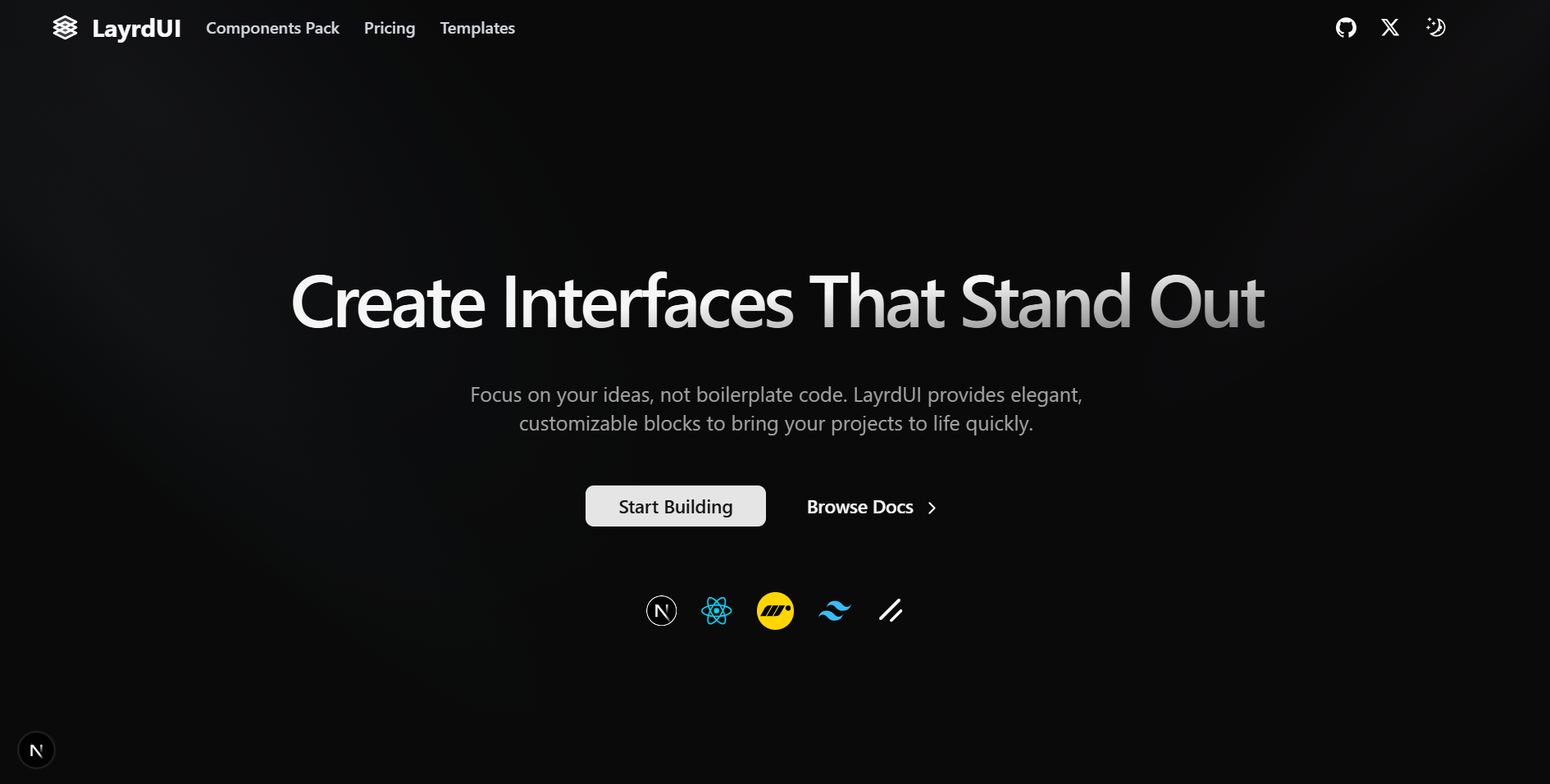 LayrdUI - Main screenshot showing features and interface