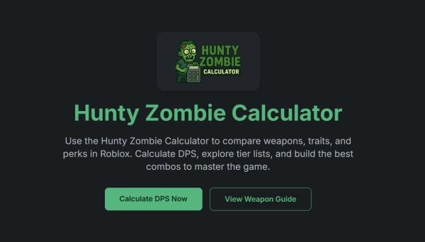 Media Kalkulator Zombie Hunty - Senjata, sifat dan faedah terbaik (Panduan Roblox) 1