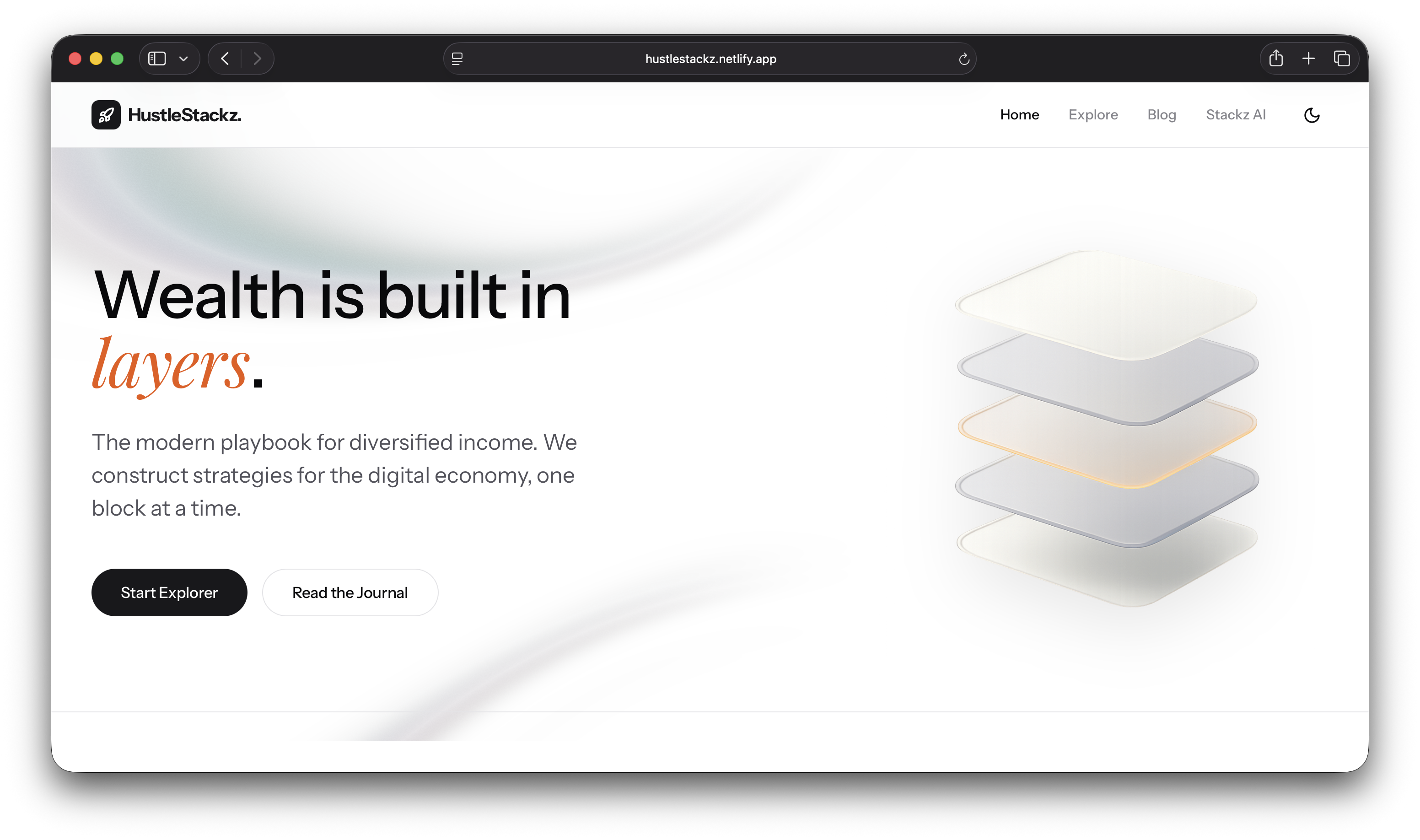 HustleStackz - Main product screenshot demonstrating key features and user interface