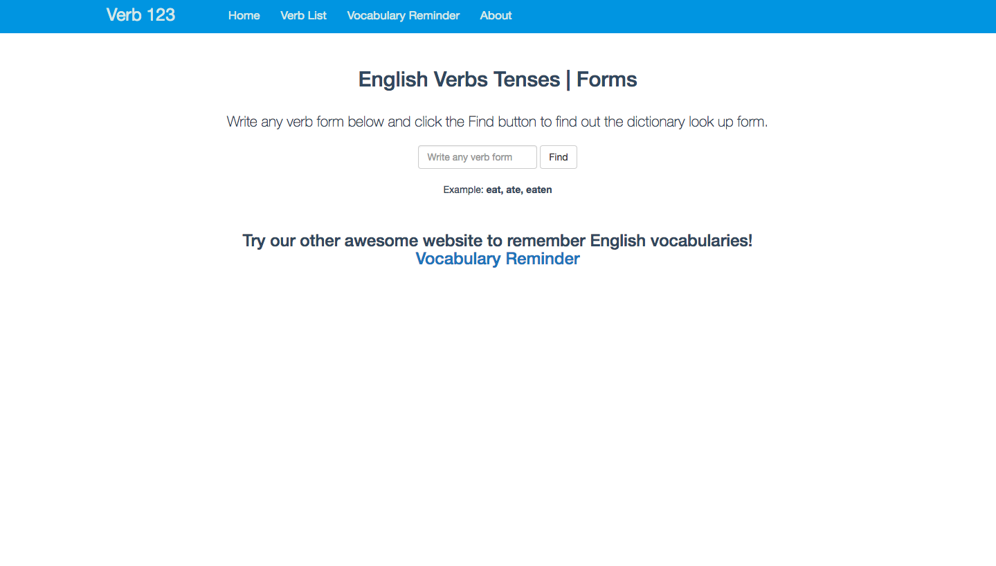 English Verbs Tenses | Forms gallery image