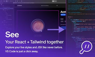 Intégration fluide du code : Faites l&rsquo;expérience d&rsquo;une intégration fluide du code qui maintient votre projet irréprochable avec Tailwind.