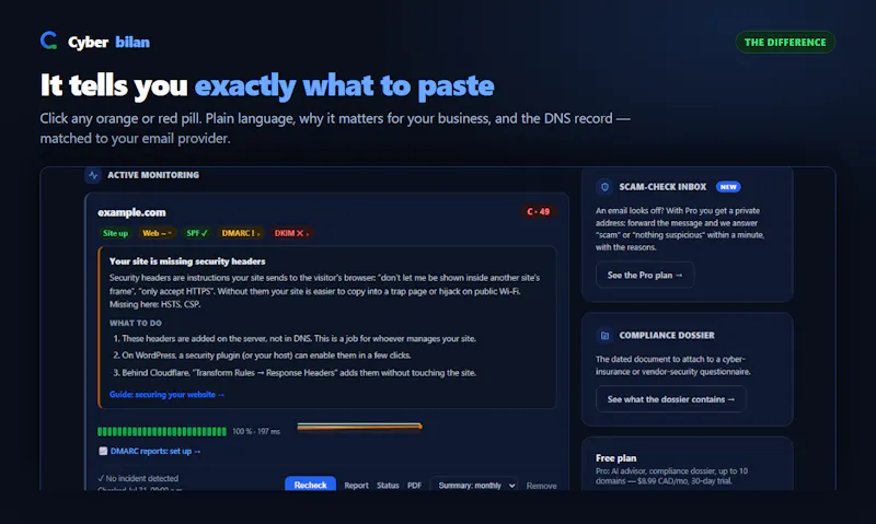 Cyberbilan screenshot 2
