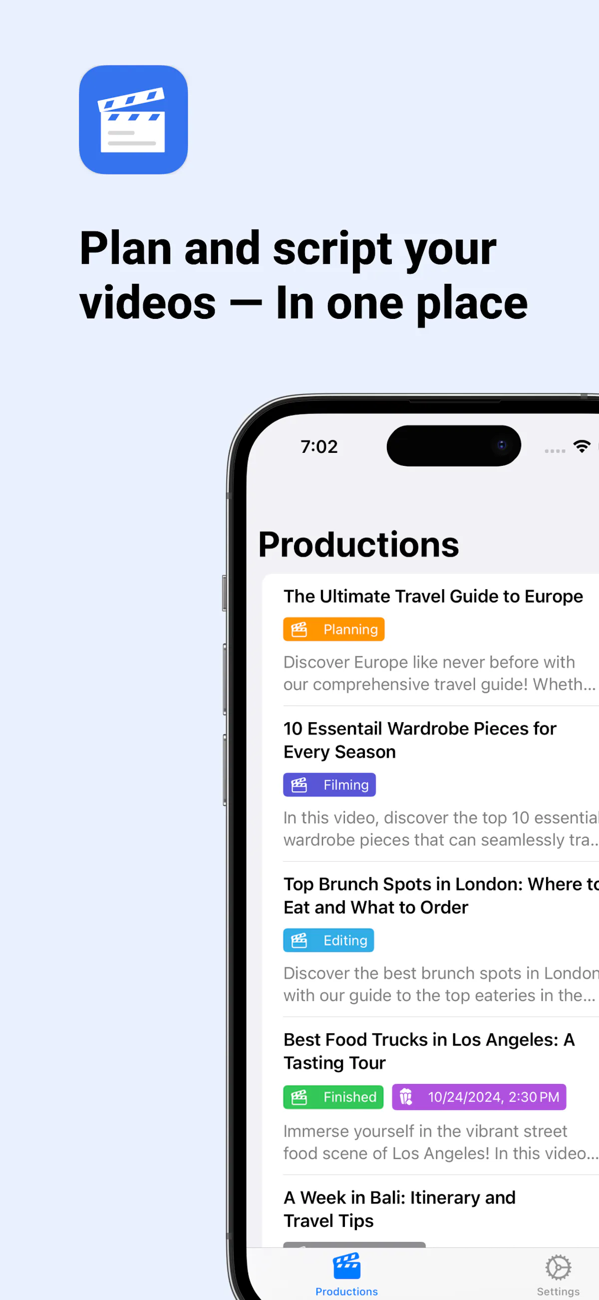 Video Production Planner