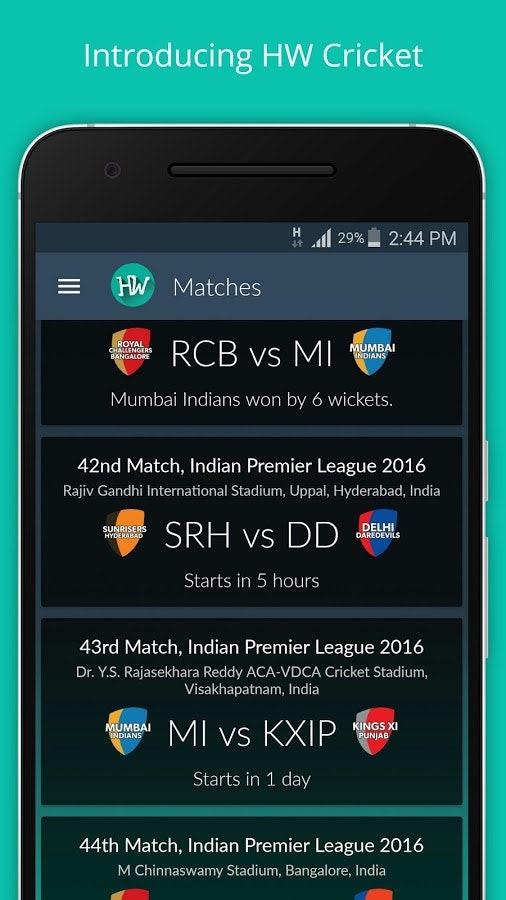 HW Cricket App | Fast Cricket scores gallery image