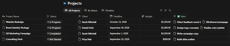 Client & Project Tracker for Freelancers screenshot 3