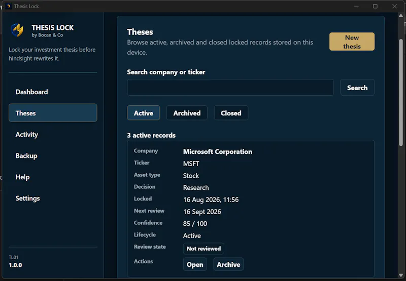 Thesis Lock screenshot 2